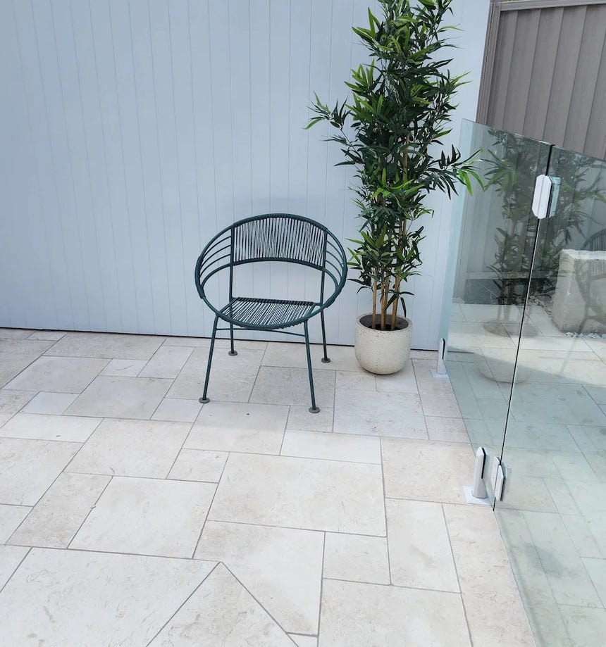 Indiana White Limestone natural stone surface and installation by Tilemall