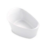 Kohler Veil freestanding lithocast bathtub by Tilemall in gloss white, angled view
