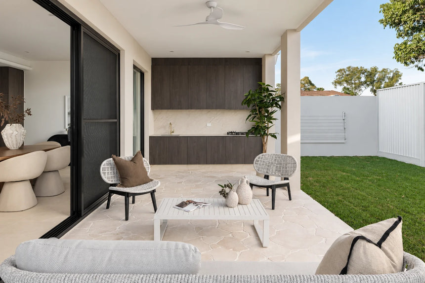 Cresme Limestone natural stone surface and installation by Tilemall
