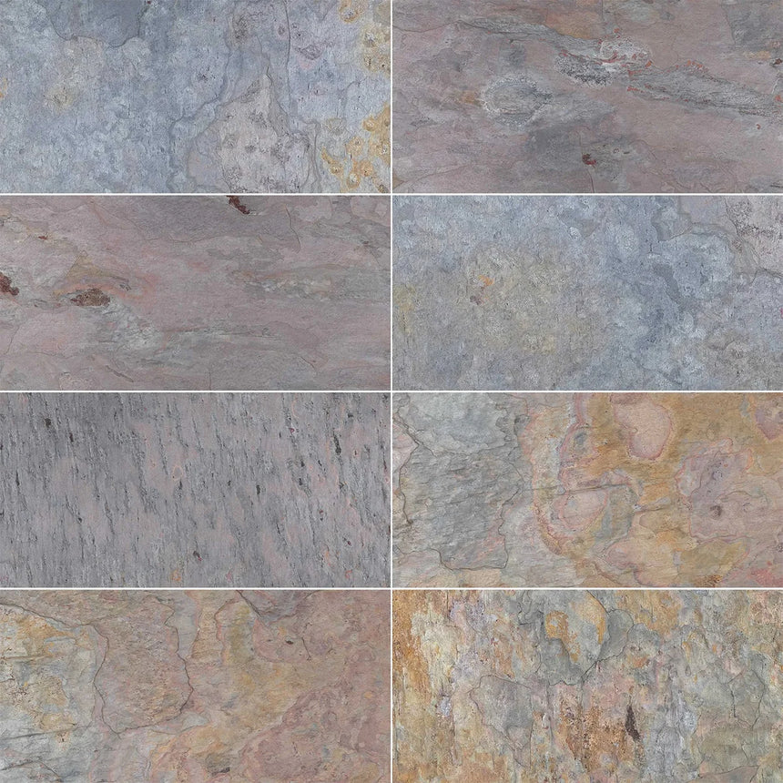 Rajah Multi Slatestone natural stone surface and installation by Tilemall