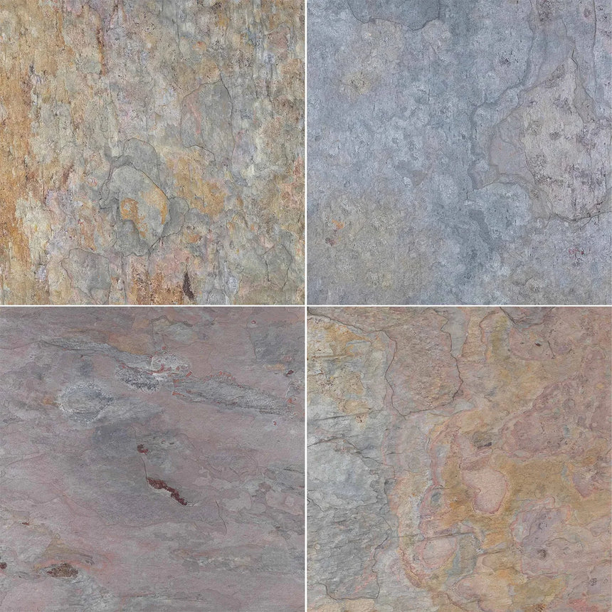 Rajah Multi Slatestone natural stone surface and installation by Tilemall