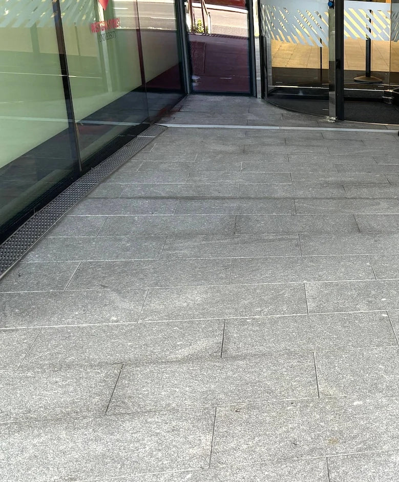 Ocean Grey Granite natural stone surface and installation by Tilemall
