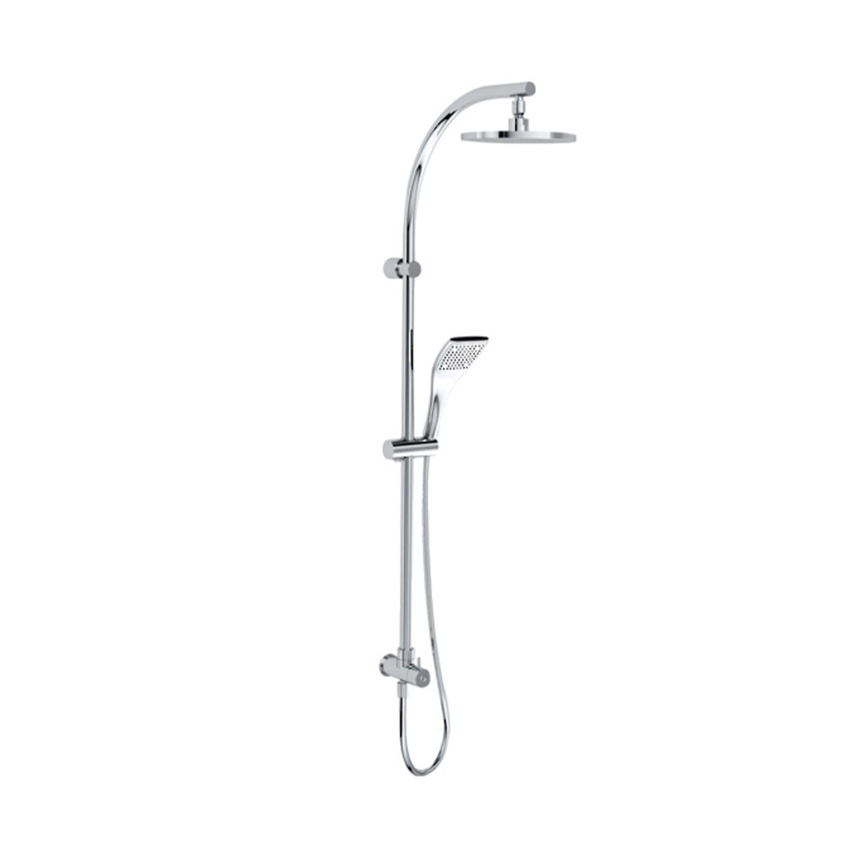 Kohler Rain Duet chrome shower column with round head and handheld shower by Tilemall
