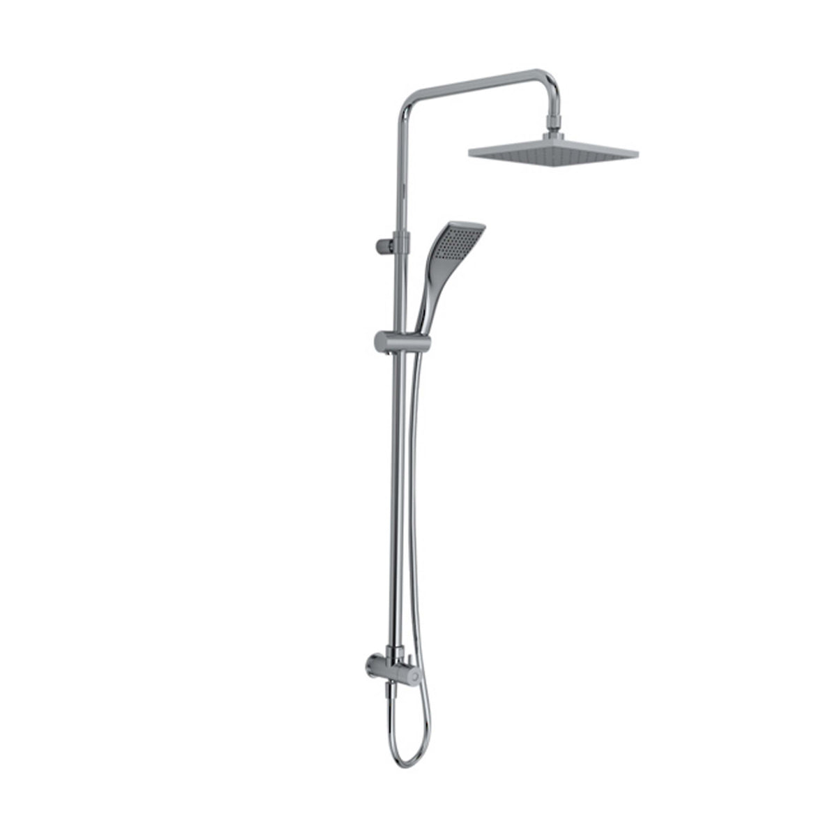 Kohler Rain Duet chrome shower column with square head and handheld shower by Tilemall