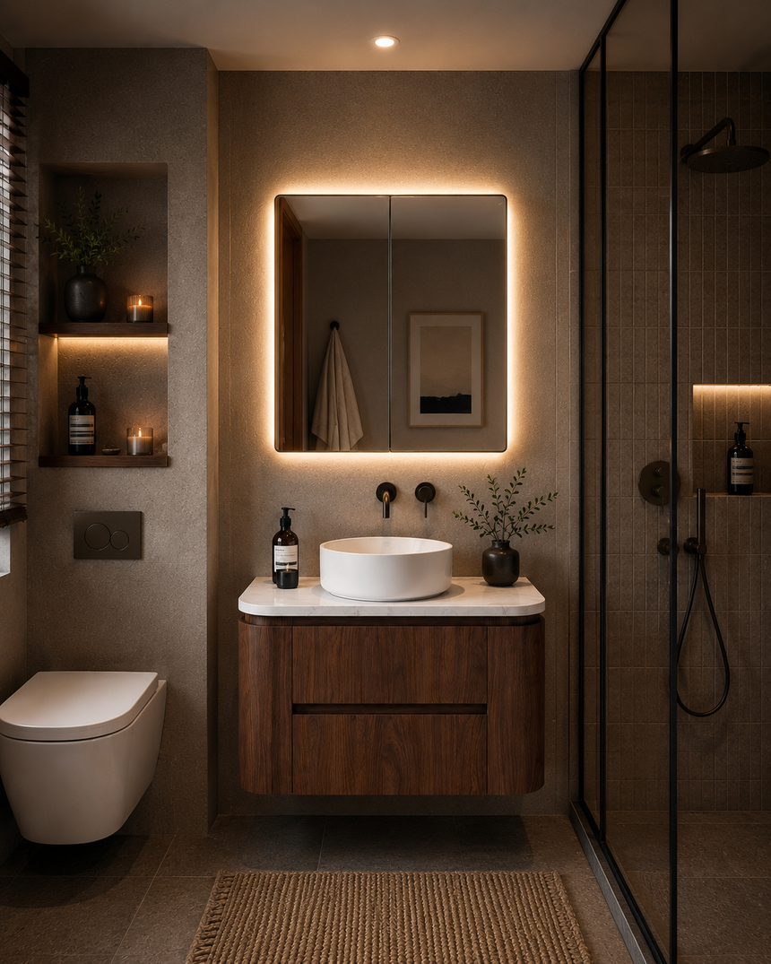 Ravello Wall Hung Vanity Mocha Oak