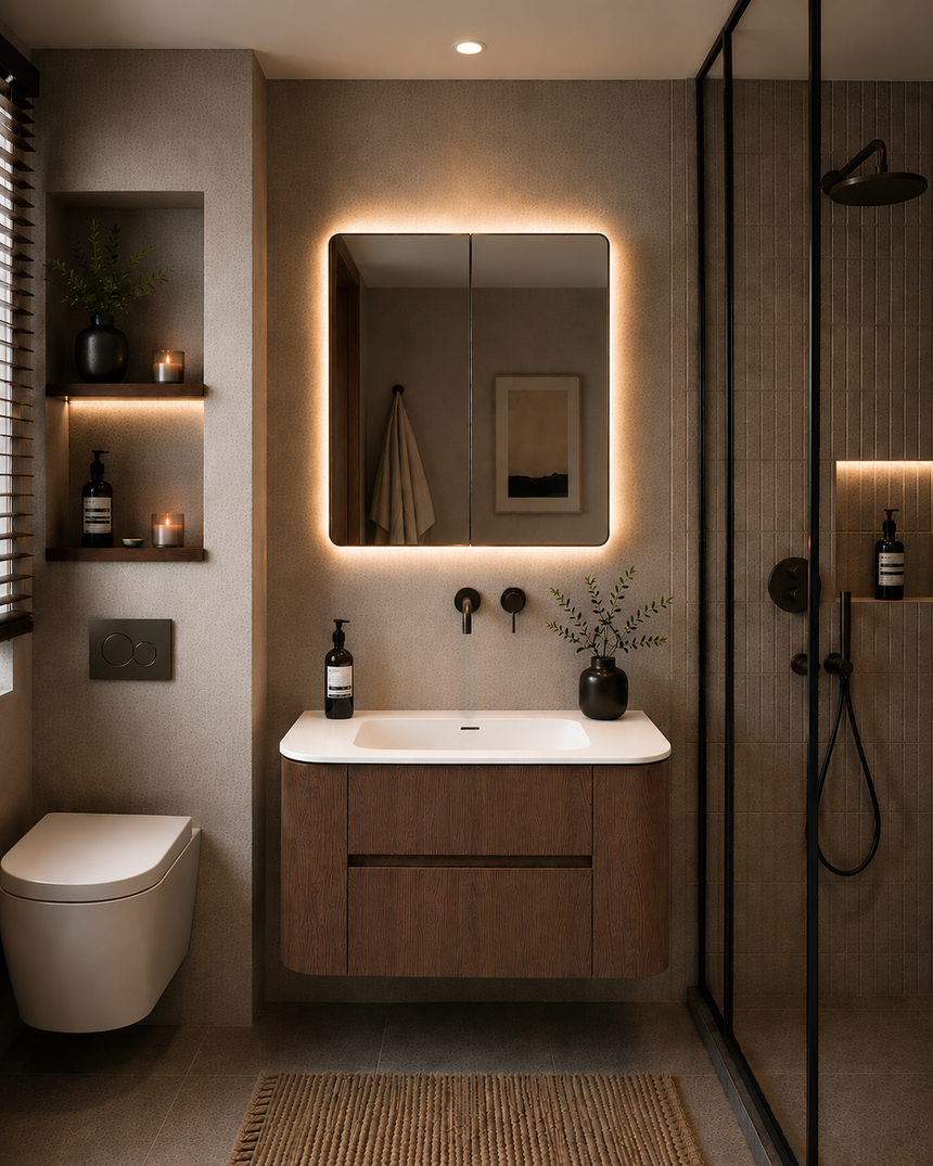 Ravello Wall Hung Vanity Mocha Oak