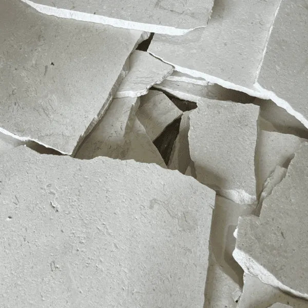 Indiana White Limestone crazy paving with loose off-white limestone pieces by Tilemall