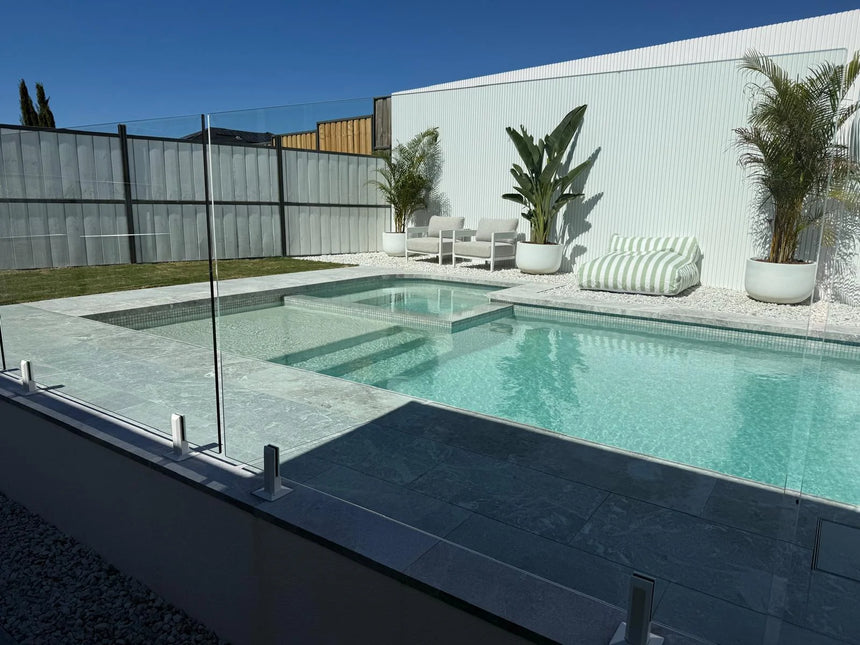Tundra Grey Limestone natural stone surface and installation by Tilemall