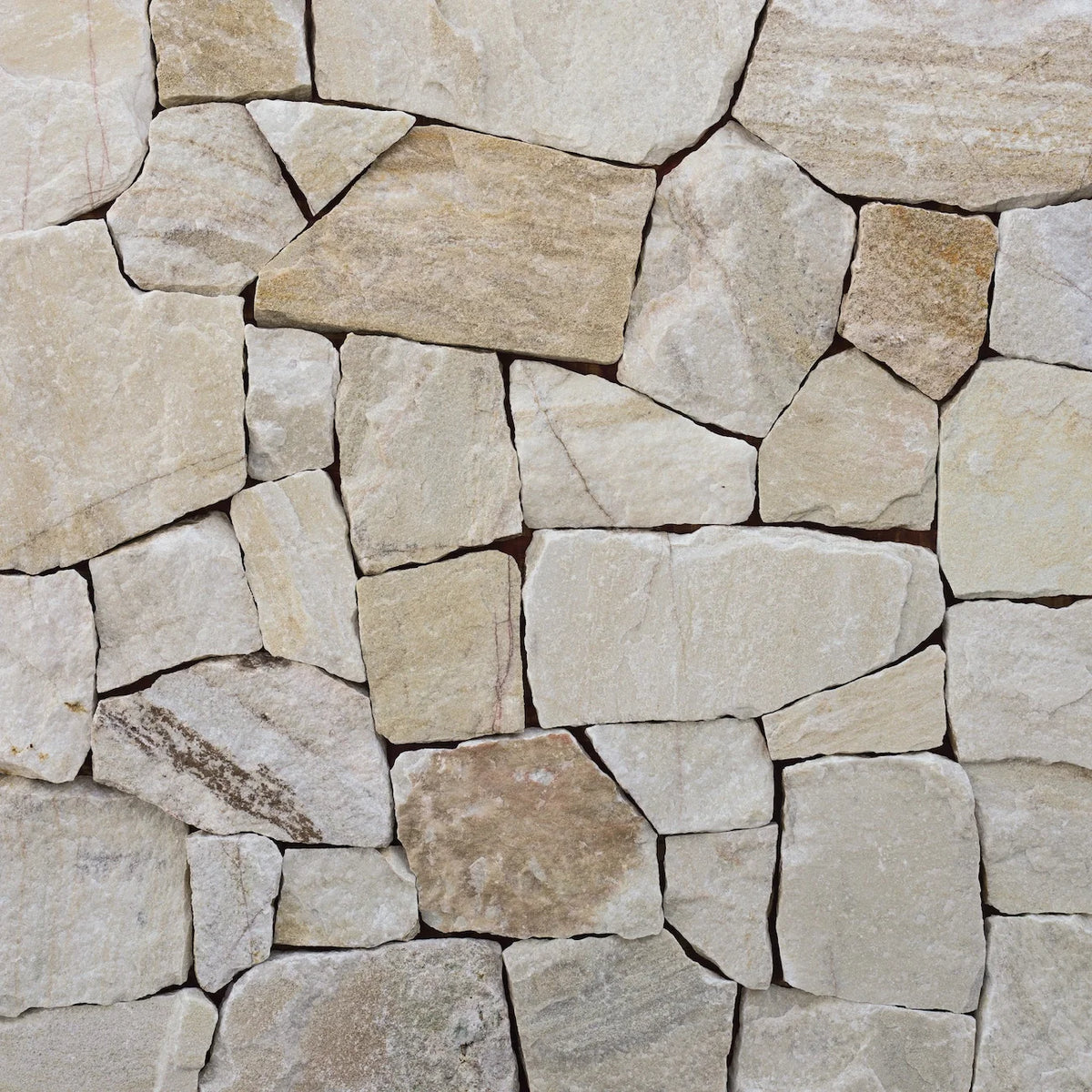 Amber organic walling with pale cream irregular stone — matching corner finish reference by Tilemall