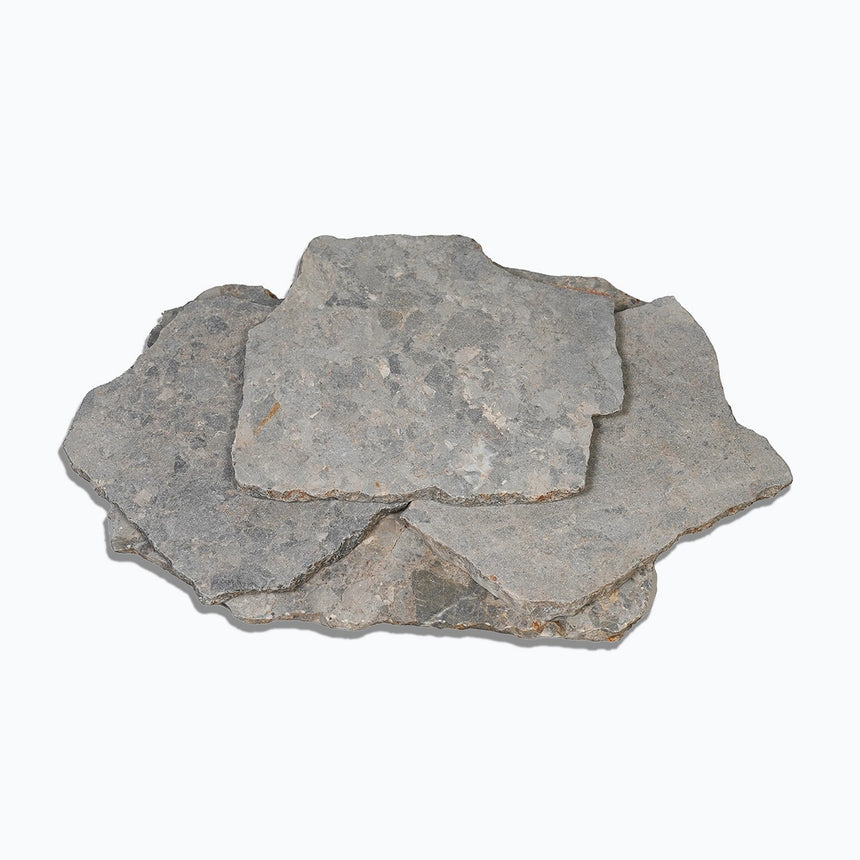 Valas irregular stone samples arranged in a loose stack by Tilemall
