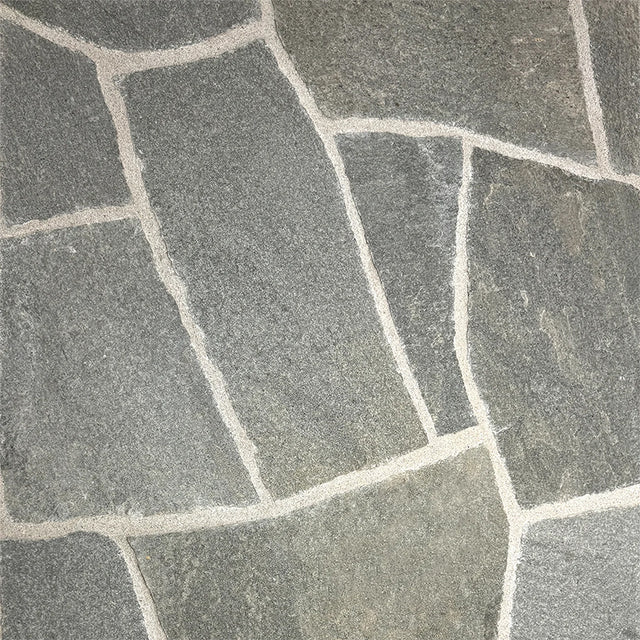 Escaut crazy paving with grey stone with pale joints by Tilemall