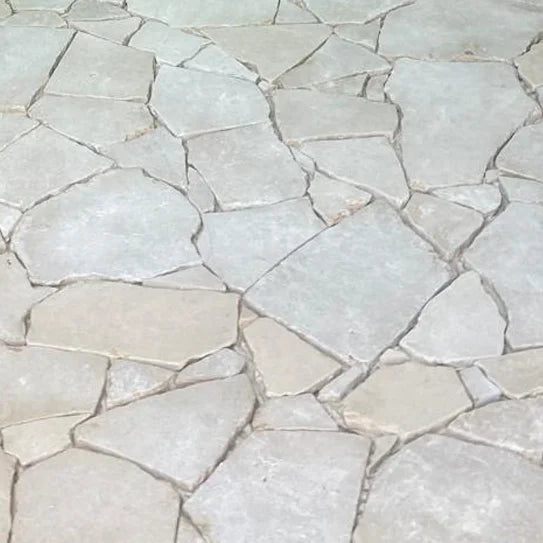 Cresme Limestone crazy paving with light cream irregular stone pieces by Tilemall