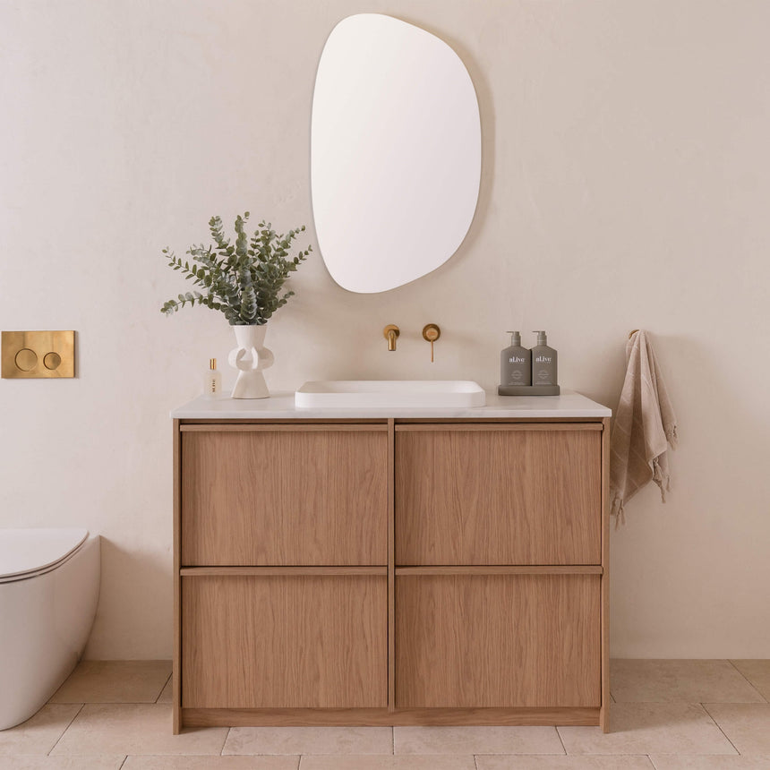 ADP Eli All Drawer Twin Floor Mount Vanity Caesarstone Mineral Vanity ADP
