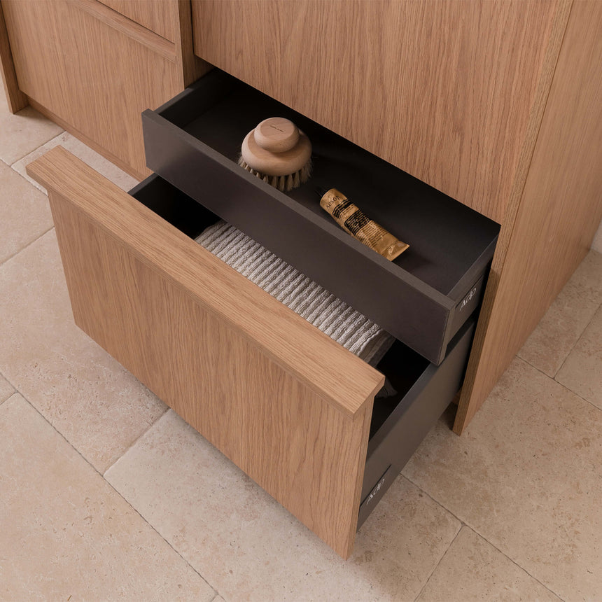 ADP Eli All Drawer Twin Floor Mount Vanity Caesarstone Mineral Vanity ADP