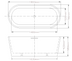 Agena Acrylic Freestanding bath Overflow 1800mm Gloss White