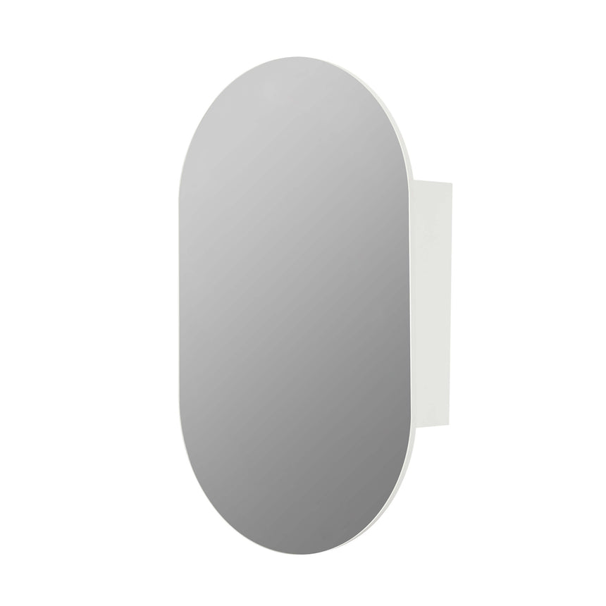 Lukka Allison Shaving Cabinet Allison wall-hung cabinet with white door panel and integrated mirror by Tilemall