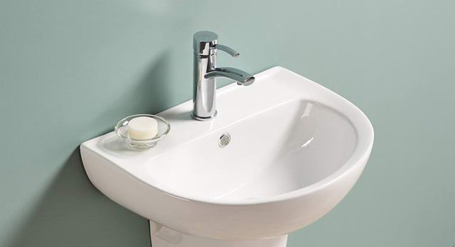 Lukka Carrida Fine Ceramic WH Care Basin Tap Hole Overflow, 32mm Waste by Tilemall