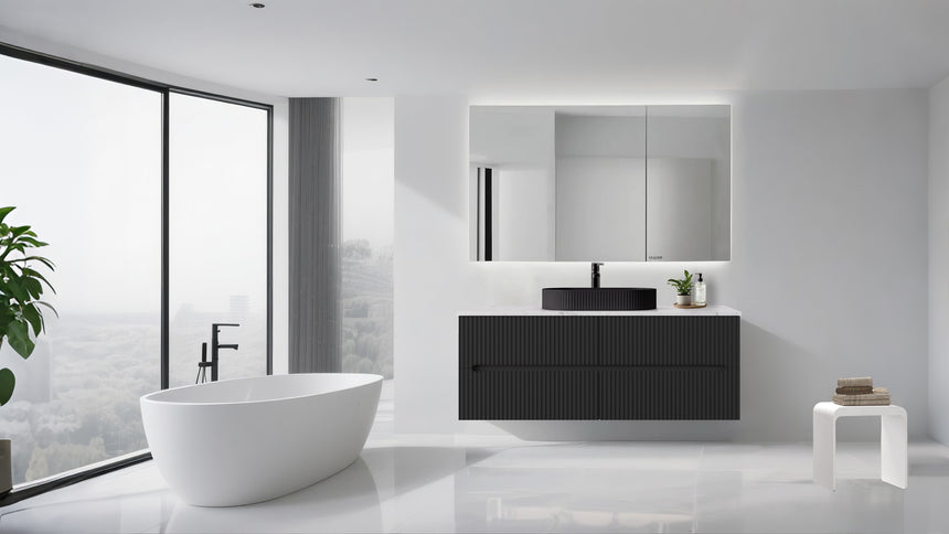 Cabarita Modern Wall Hung Cabinet Matte Black