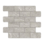 Capri Mosaic Rectangle 48x98mm Porcelain Tumbled Earl Grey