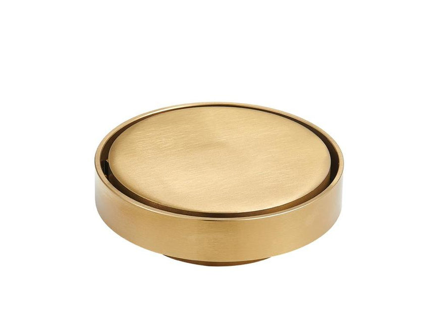 Lukka Round Tile Insert Floor Waste Gold by Tilemall