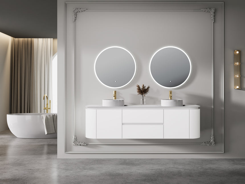 Devito Modern Wall Hung Cabinet Matte White