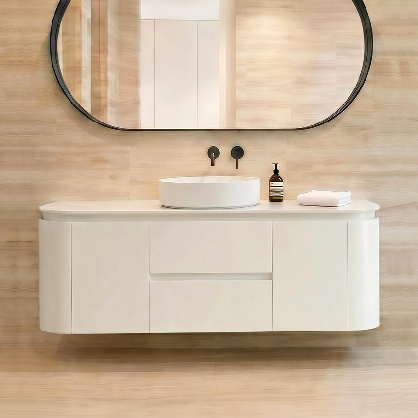 Devito Modern Wall Hung Cabinet Matte White