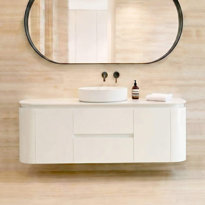 Devito Modern Wall Hung Cabinet Matte White