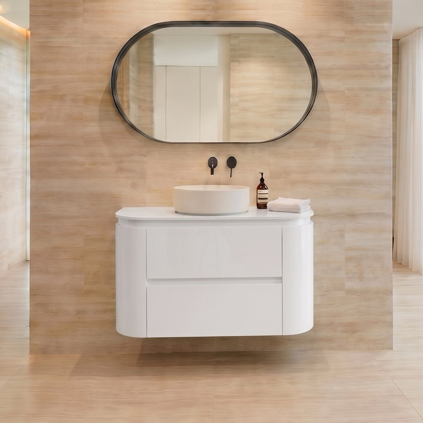 Devito Modern Wall Hung Cabinet Matte White
