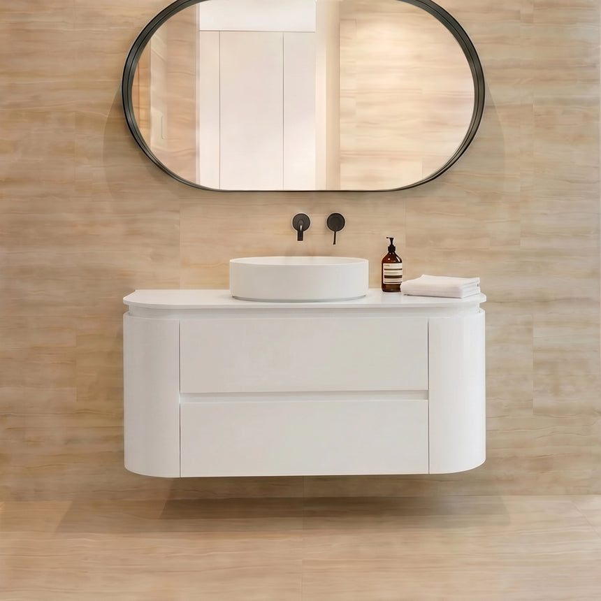 Devito Modern Wall Hung Cabinet Matte White