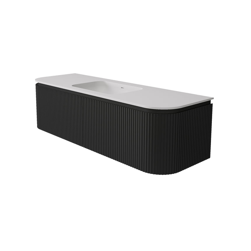 Estella Modern Wall Hung Cabinet Matte Black