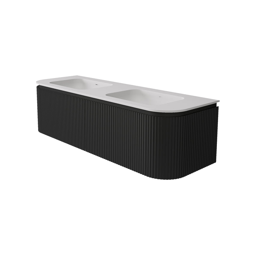 Estella Modern Wall Hung Cabinet Matte Black