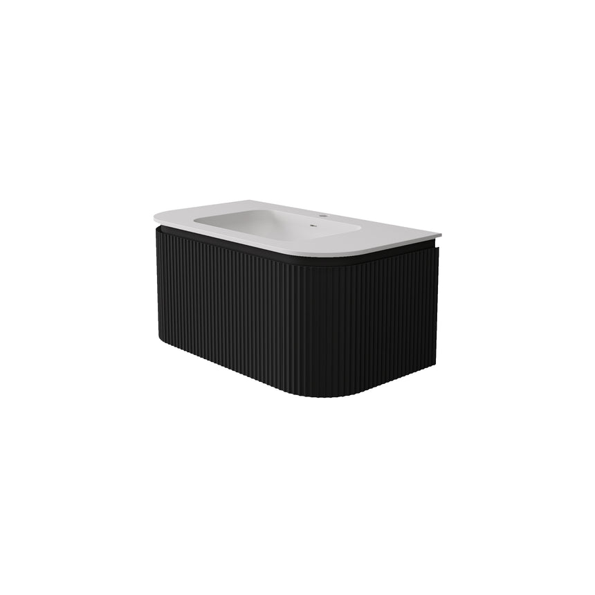Estella Modern Wall Hung Cabinet Matte Black