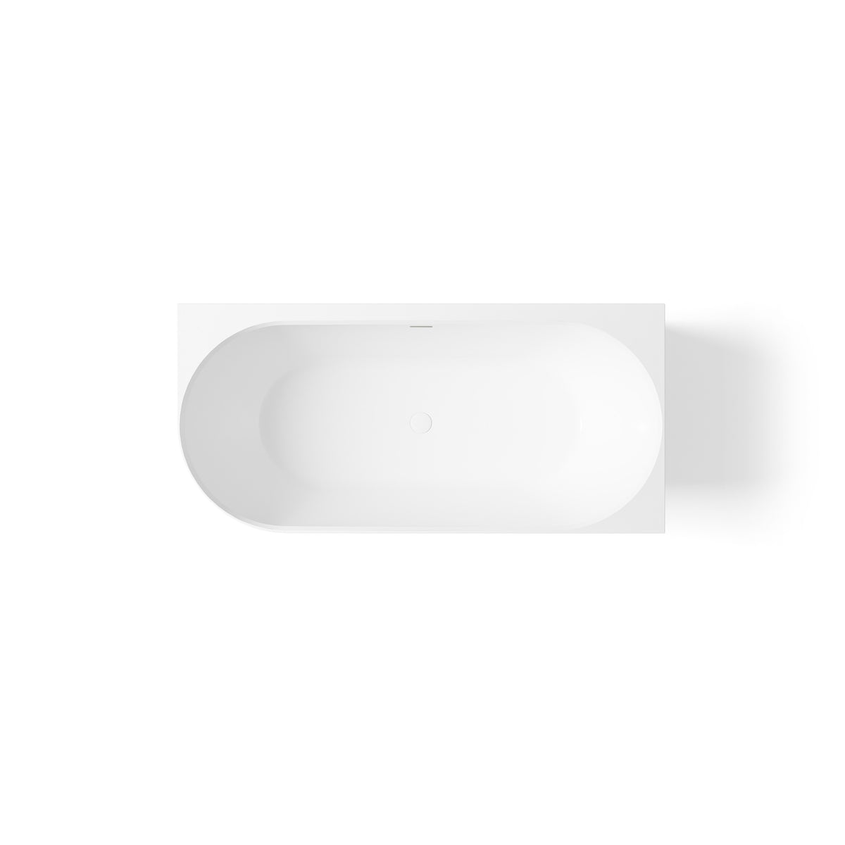 Lukka Ellips Free Standing Right Hand Corner Bath Overflow 1500mm Matt White by Tilemall