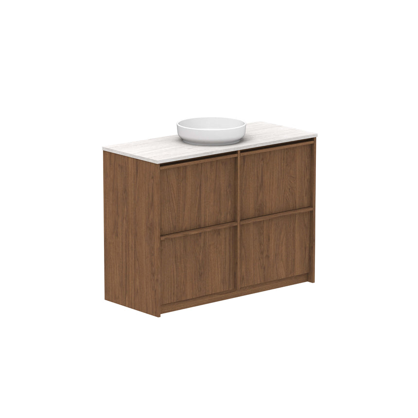 ADP Eli All Drawer Twin Floor Mount Vanity Caesarstone Mineral Vanity ADP 1200mm Center