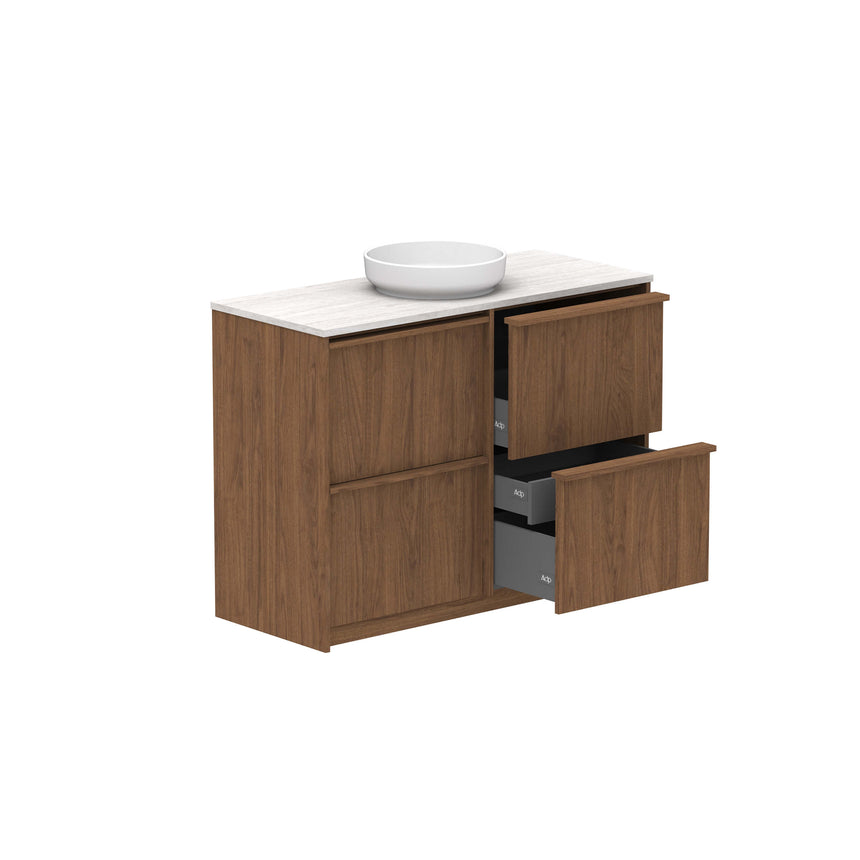 ADP Eli All Drawer Twin Floor Mount Vanity Caesarstone Mineral Vanity ADP