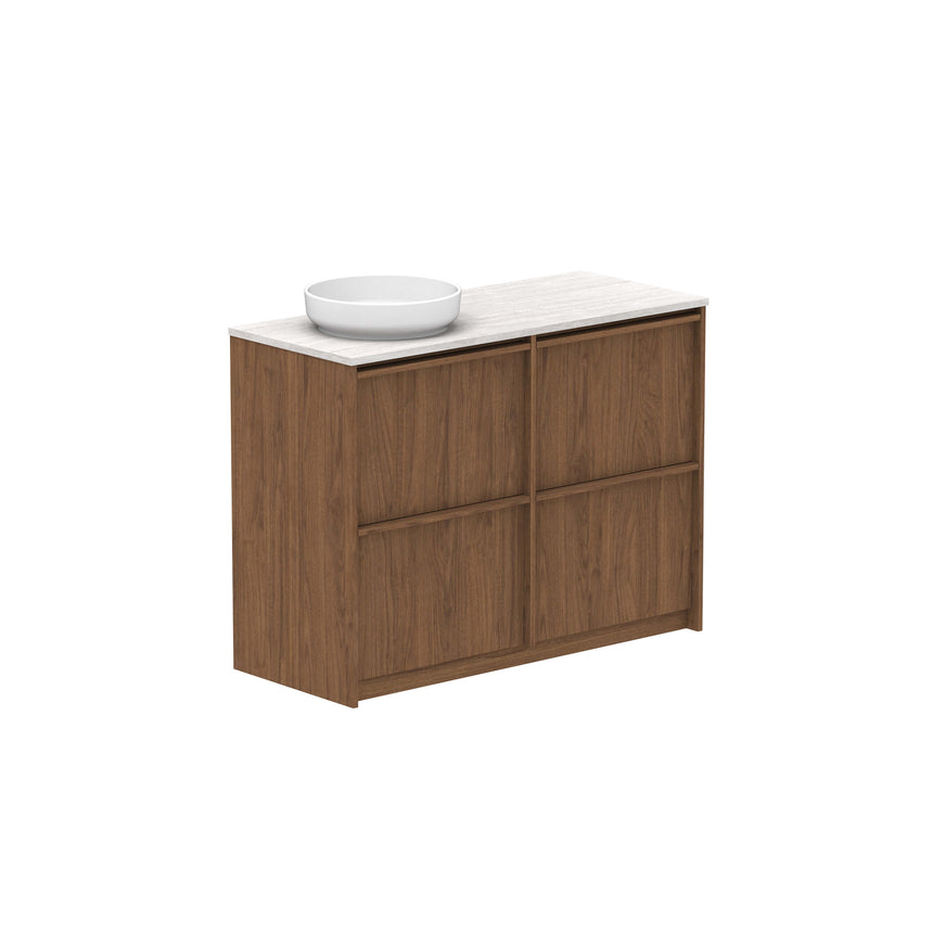 ADP Eli All Drawer Twin Floor Mount Vanity Caesarstone Mineral Vanity ADP 1200mm Left