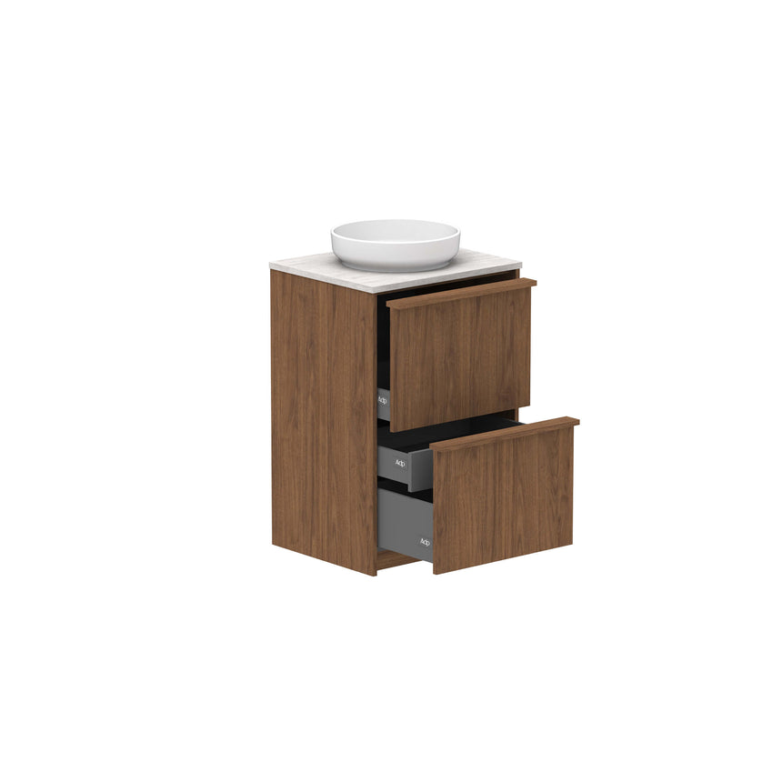 ADP Eli All Drawer Twin Floor Mount Vanity Caesarstone Mineral Vanity ADP