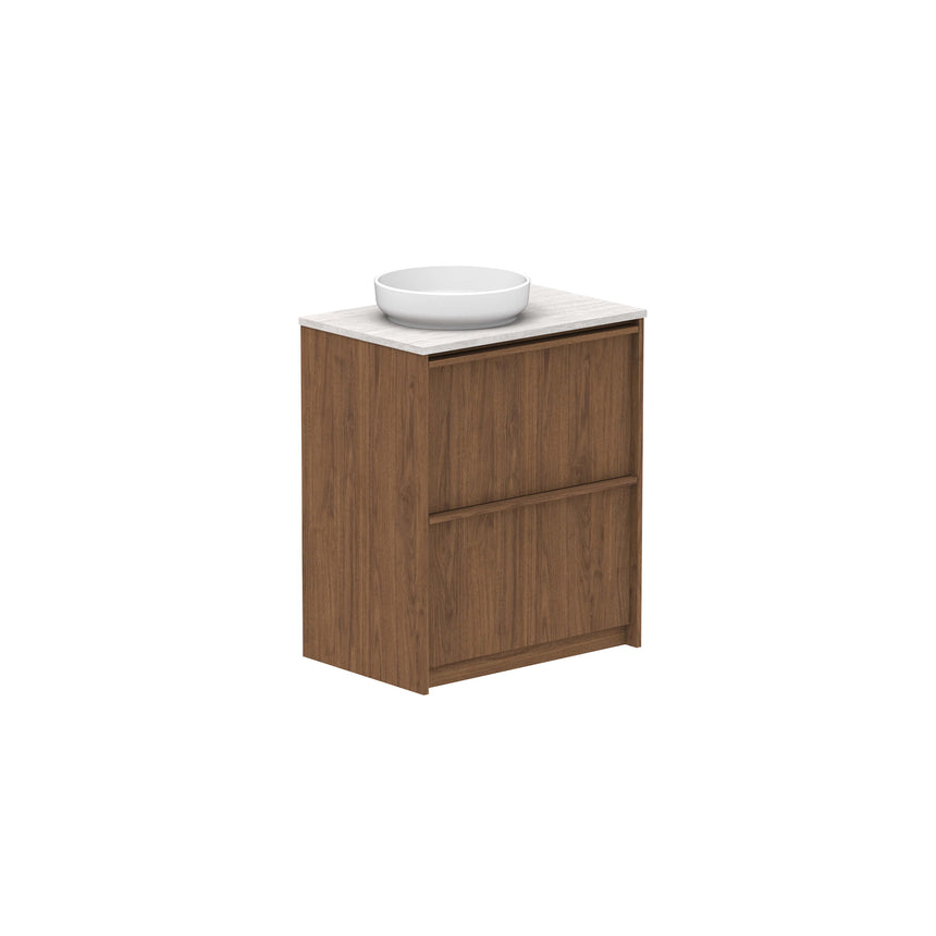 ADP Eli All Drawer Twin Floor Mount Vanity Caesarstone Mineral Vanity ADP 750mm Left