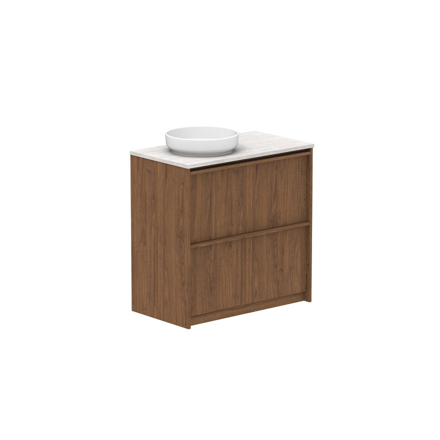 ADP Eli All Drawer Twin Floor Mount Vanity Caesarstone Mineral Vanity ADP 900mm Left