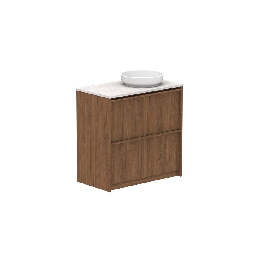 ADP Eli All Drawer Twin Floor Mount Vanity Caesarstone Mineral Vanity ADP 900mm Right