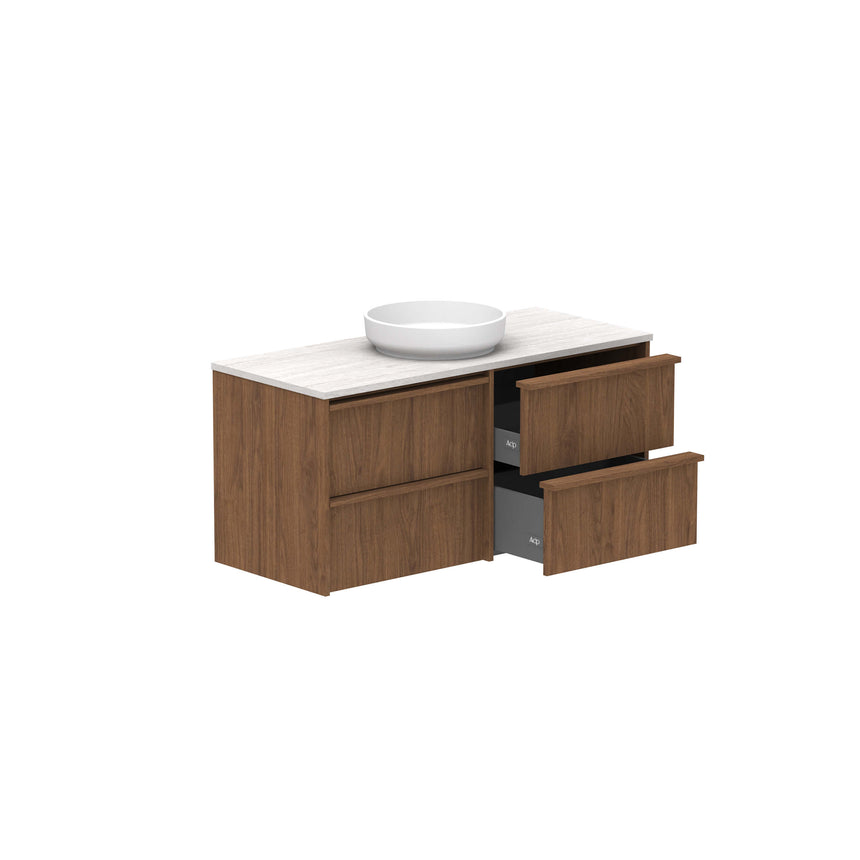 ADP Eli All Drawer Twin Wall Hung Vanity Caesarstone Mineral Vanity ADP
