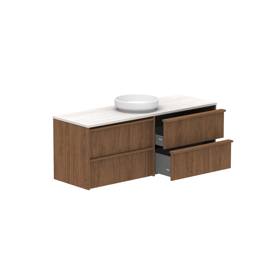 ADP Eli All Drawer Twin Wall Hung Vanity Caesarstone Mineral Vanity ADP