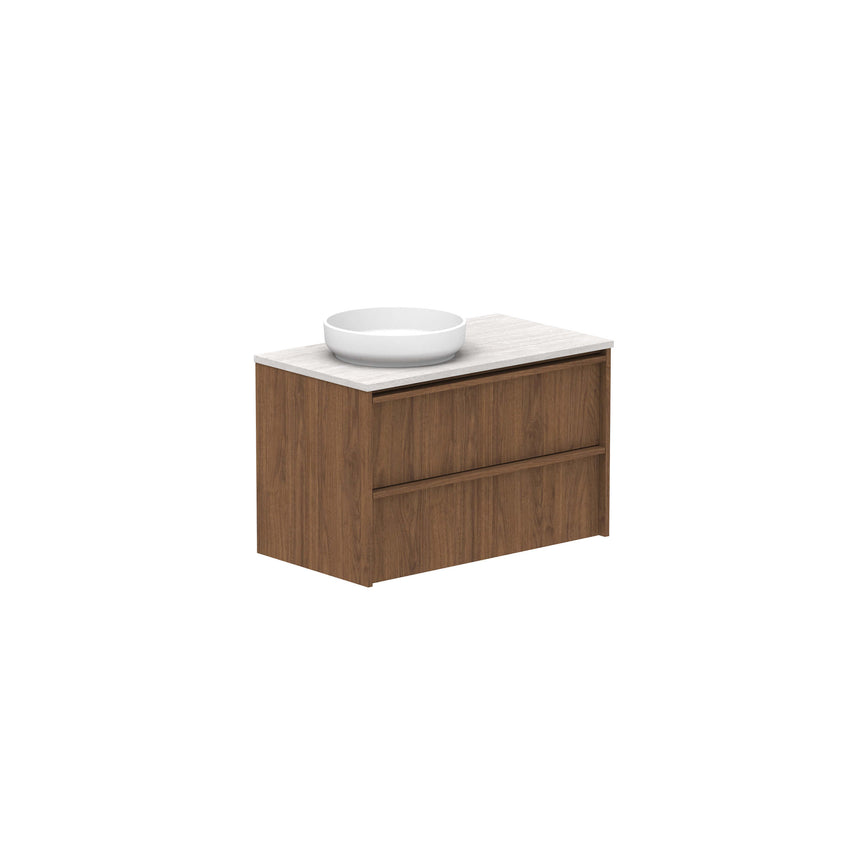 ADP Eli All Drawer Twin Wall Hung Vanity Caesarstone Mineral Vanity ADP 900mm Left
