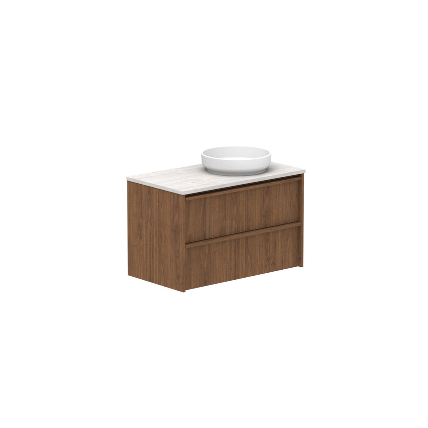 ADP Eli All Drawer Twin Wall Hung Vanity Caesarstone Mineral Vanity ADP 900mm Right
