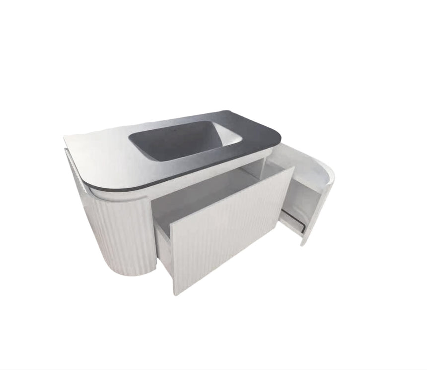 Estella Modern Wall Hung Cabinet Matte White
