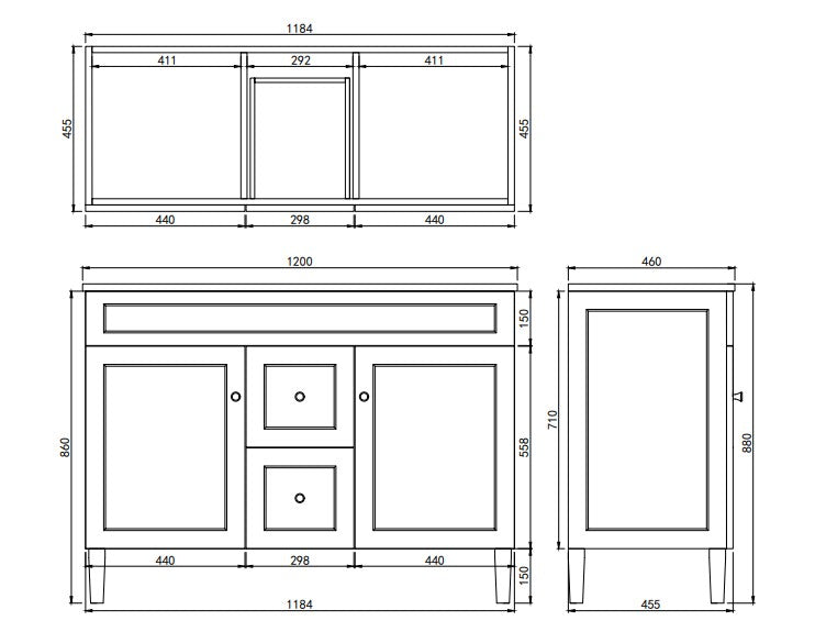 Harold Federation Free Standing Cabinet Matte Black