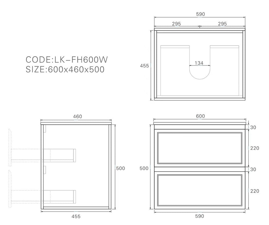 Hamilton Federation Prime Wall Hung Cabinet Power Grey