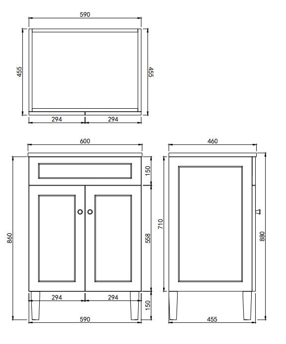 Harold Federation Free Standing Cabinet Matte Black