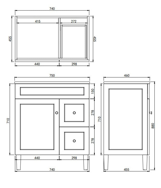 Harold Federation Free Standing Cabinet Matte Black