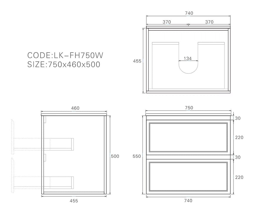 Hamilton Federation Prime Wall Hung Cabinet Matte White